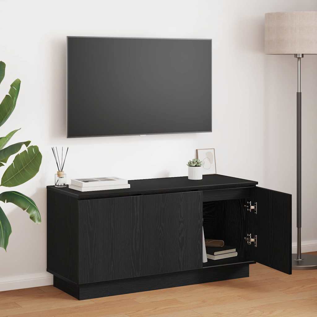 Mobile TV Rovere Nero 100 x 38 x 49 cm Legno multistrato