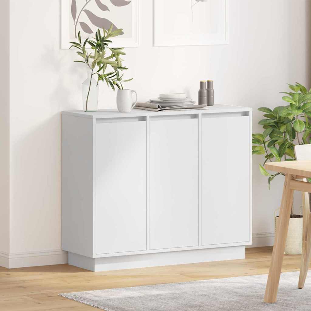 Madia LED Bianco 90 x 32 x 75 cm Legno multistrato
