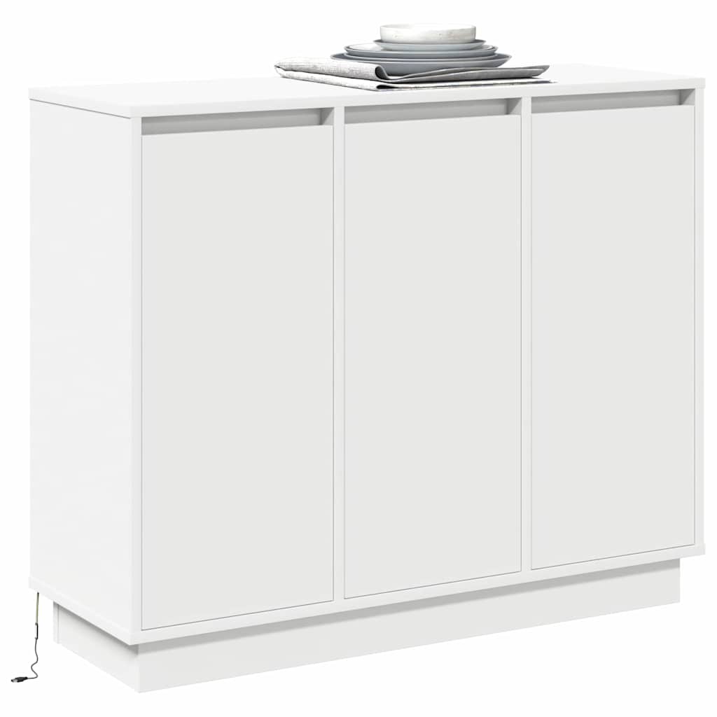 Madia LED Bianco 90 x 32 x 75 cm Legno multistrato