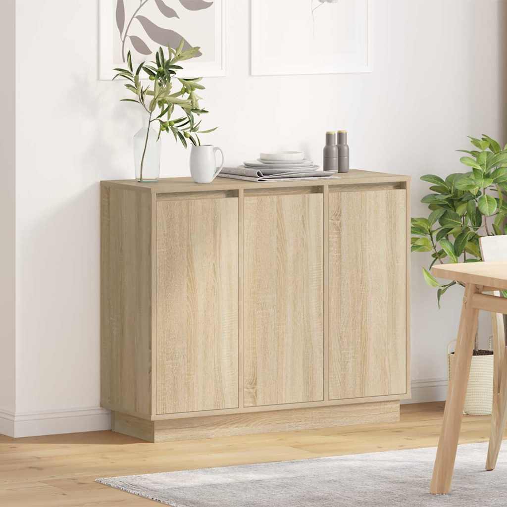 Madia LED Rovere Sonoma 90 x 32 x 75 cm Legno multistrato
