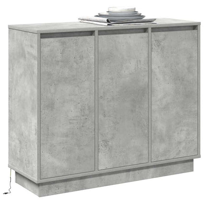 Madia LED Grigio cemento 90 x 32 x 75 cm Legno multistrato