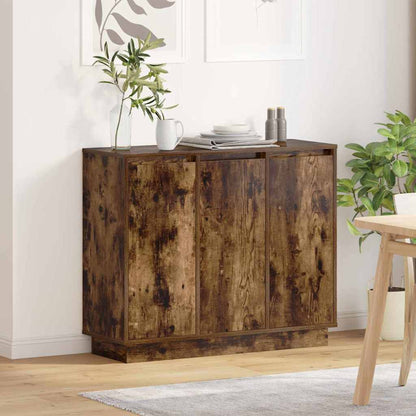 Madia LED Rovere fumÃ© 90 x 32 x 75 cm Legno multistrato