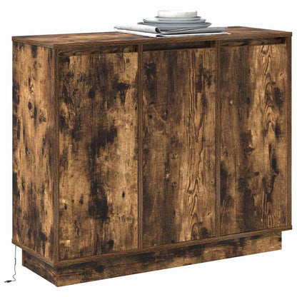 Madia LED Rovere fumÃ© 90 x 32 x 75 cm Legno multistrato