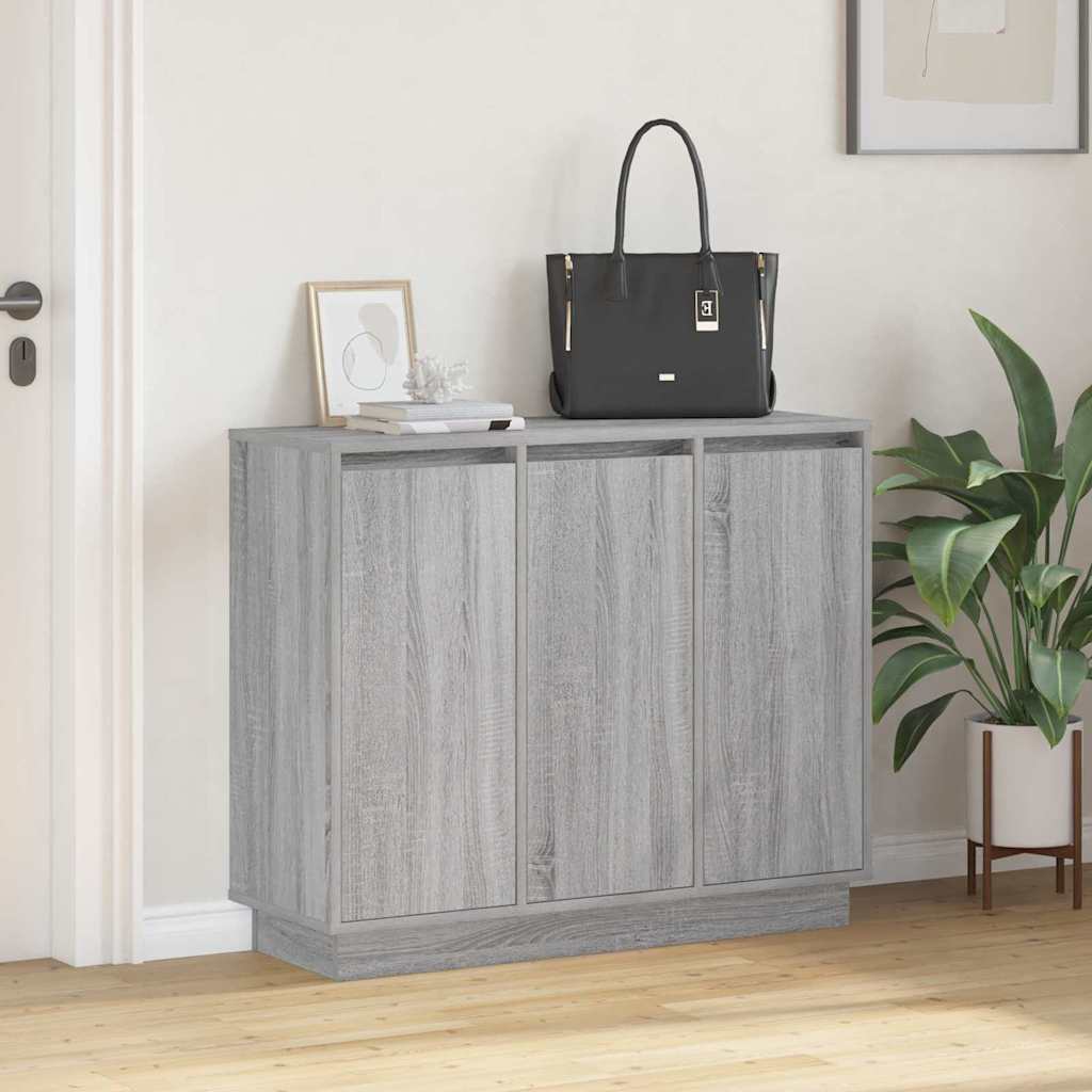 Madia LED Grigio Sonoma 90 x 32 x 75 cm Legno multistrato