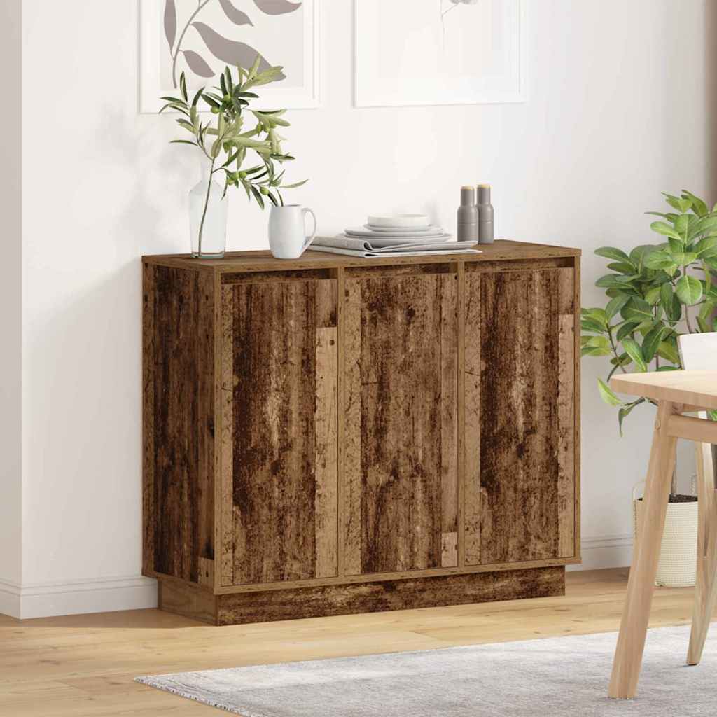 Madia LED Legno vecchio 90 x 32 x 75 cm Legno multistrato