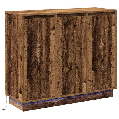 Madia LED Legno vecchio 90 x 32 x 75 cm Legno multistrato