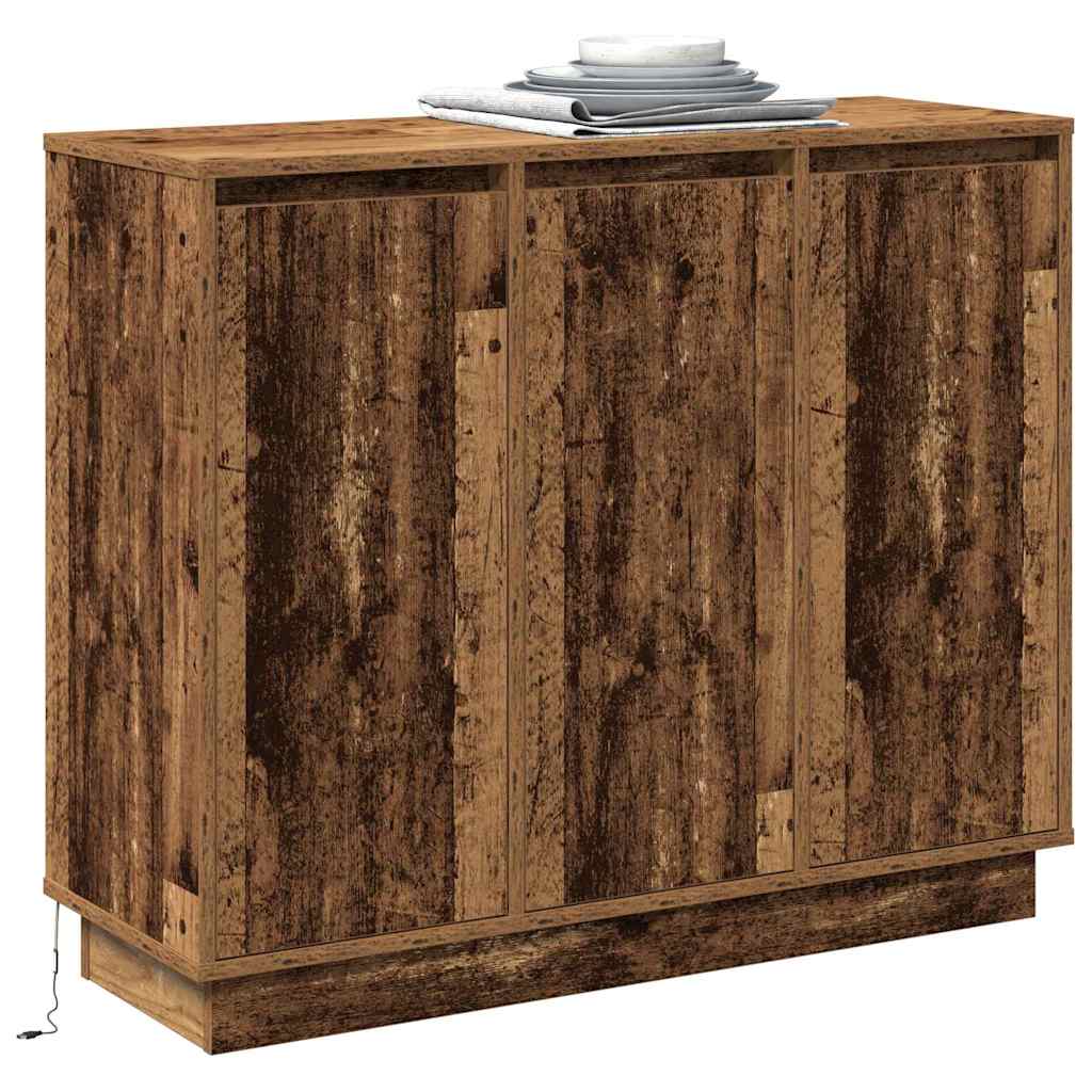Madia LED Legno vecchio 90 x 32 x 75 cm Legno multistrato