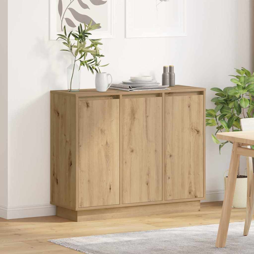 Madia LED Rovere artigianale 90 x 32 x 75 cm Legno multistrato