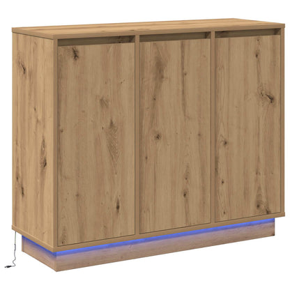 Madia LED Rovere artigianale 90 x 32 x 75 cm Legno multistrato