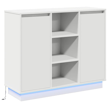 Madia LED Bianco 90 x 32 x 75 cm Legno multistrato