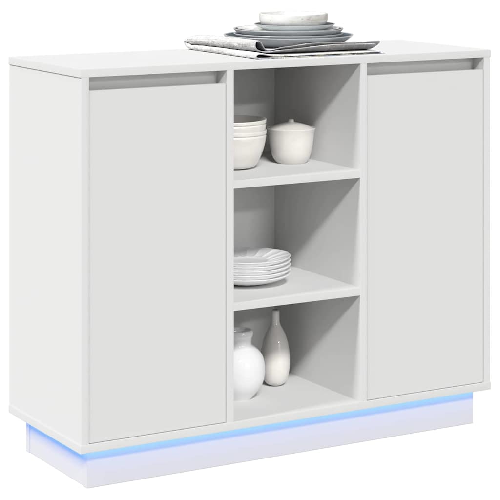 Madia LED Bianco 90 x 32 x 75 cm Legno multistrato