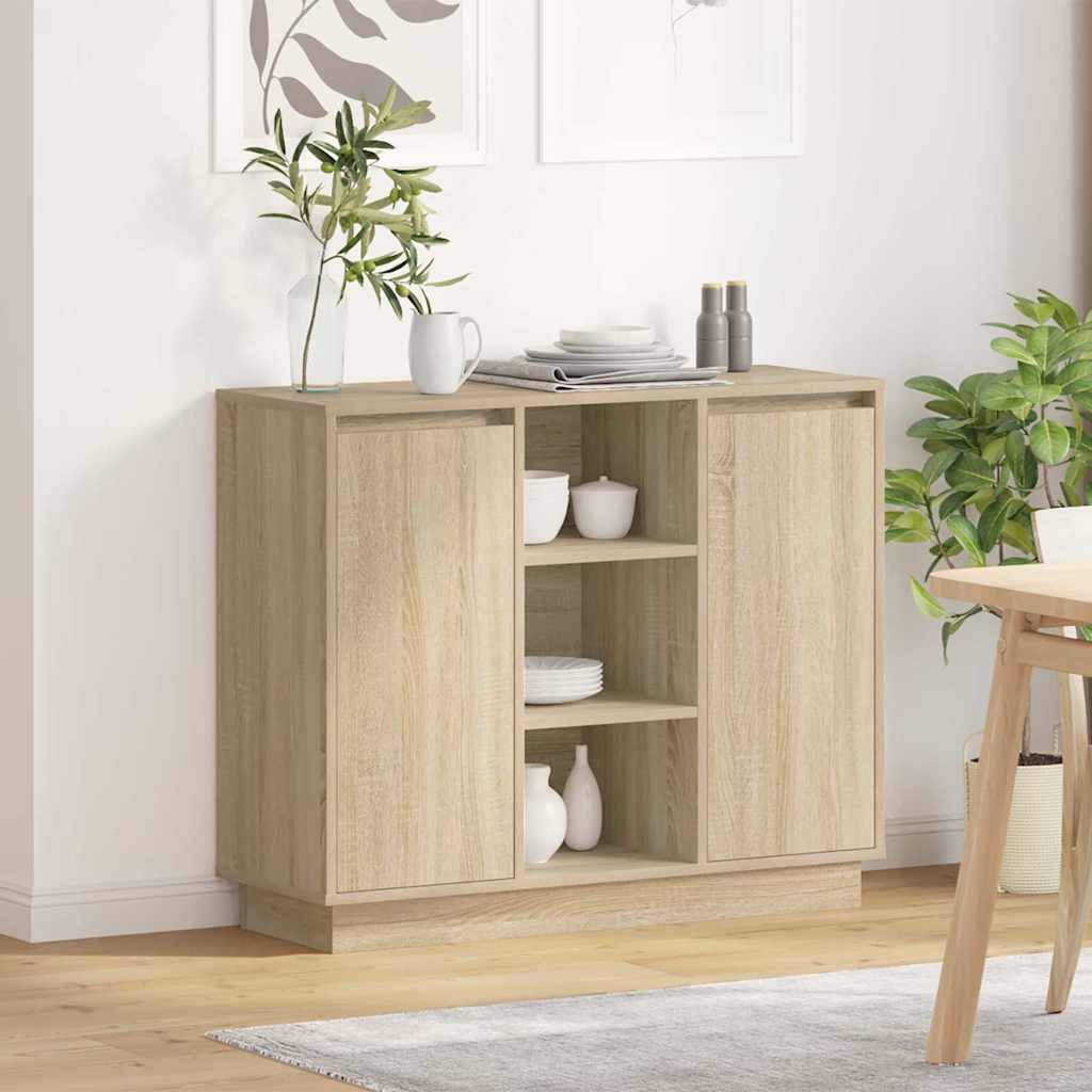 Madia LED Rovere Sonoma 90 x 32 x 75 cm Legno multistrato