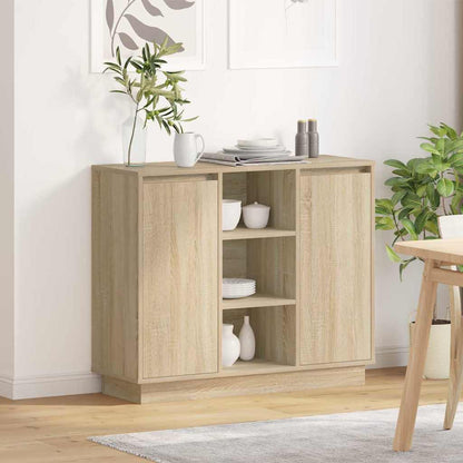 Madia LED Rovere Sonoma 90 x 32 x 75 cm Legno multistrato