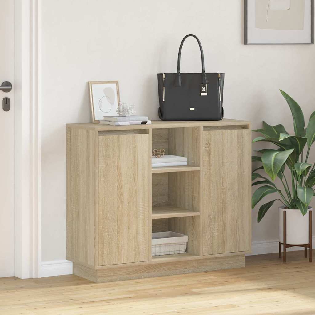 Madia LED Rovere Sonoma 90 x 32 x 75 cm Legno multistrato