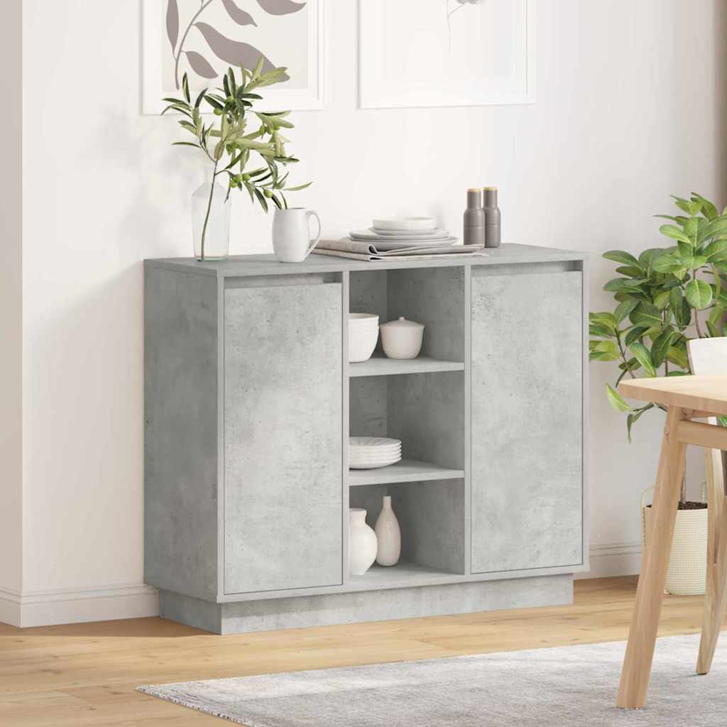 Madia LED Grigio cemento 90 x 32 x 75 cm Legno multistrato