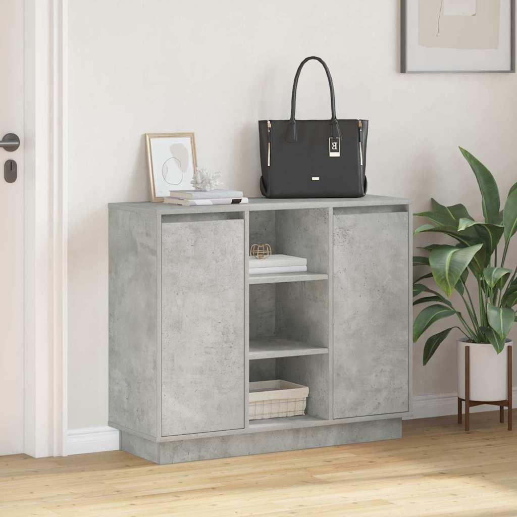 Madia LED Grigio cemento 90 x 32 x 75 cm Legno multistrato