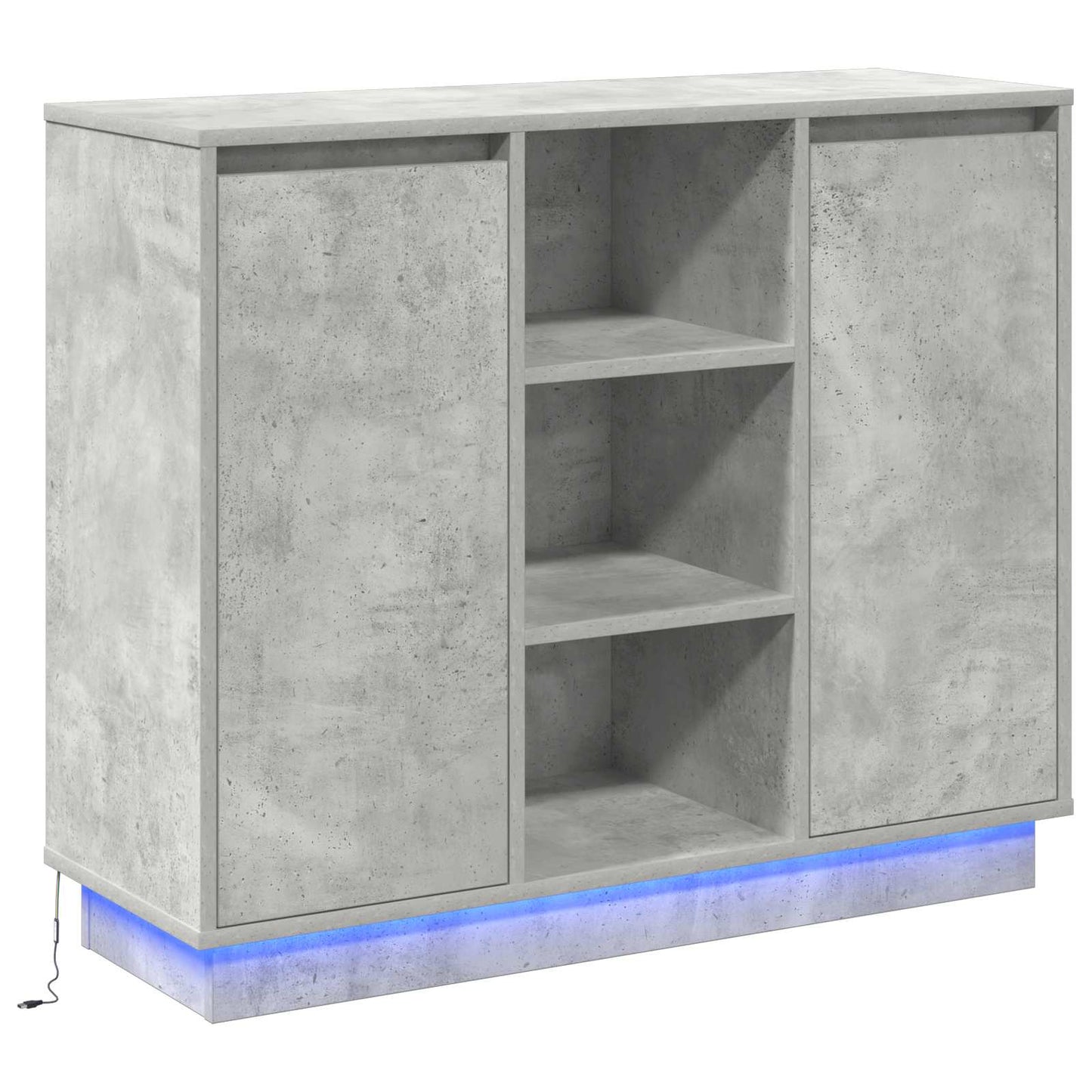Madia LED Grigio cemento 90 x 32 x 75 cm Legno multistrato
