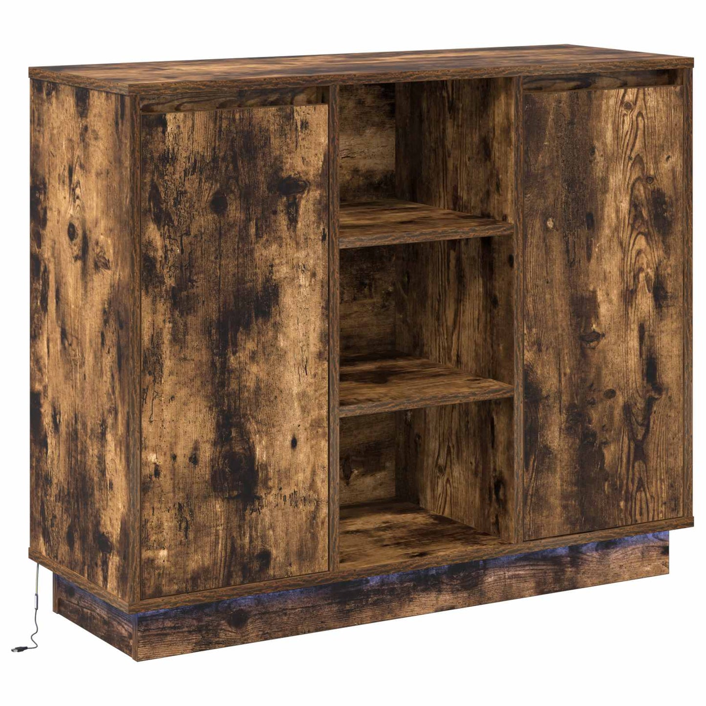 Madia LED Rovere fumÃ© 90 x 32 x 75 cm Legno multistrato
