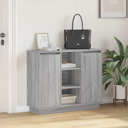 Madia LED Grigio Sonoma 90 x 32 x 75 cm Legno multistrato