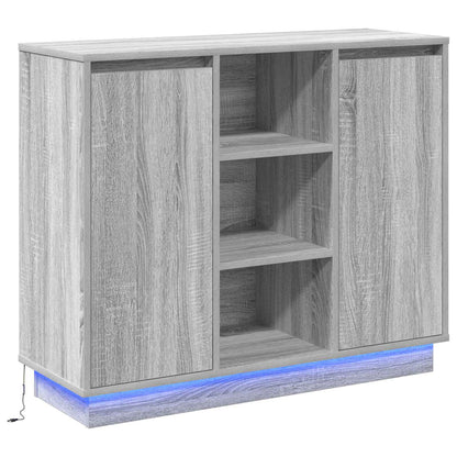 Madia LED Grigio Sonoma 90 x 32 x 75 cm Legno multistrato
