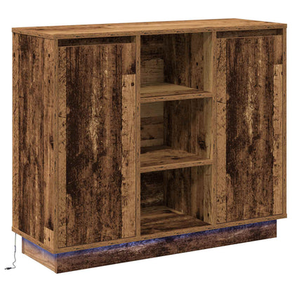 Madia LED Legno vecchio 90 x 32 x 75 cm Legno multistrato
