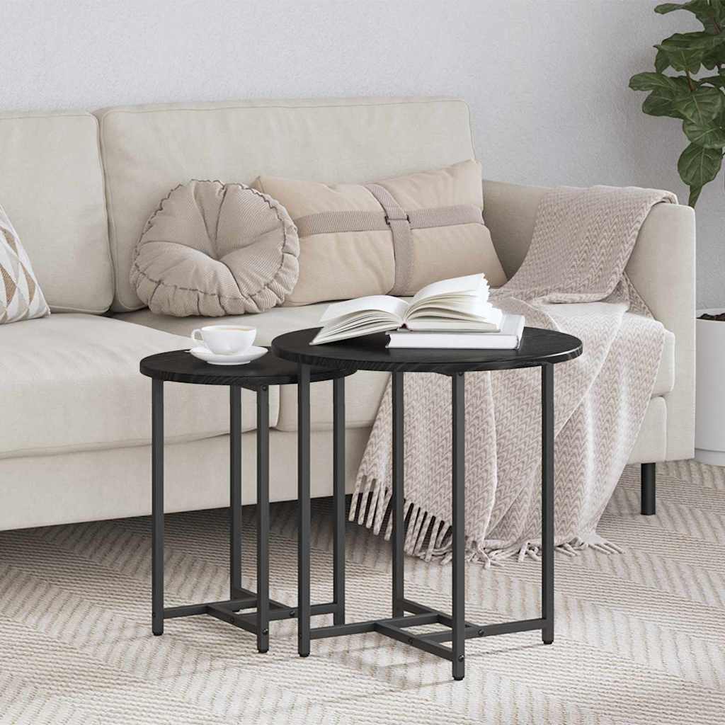 Set tavolini 2 pcs Rovere Nero