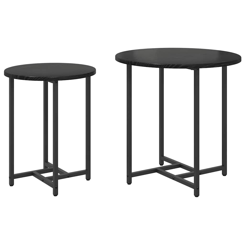 Set tavolini 2 pcs Rovere Nero