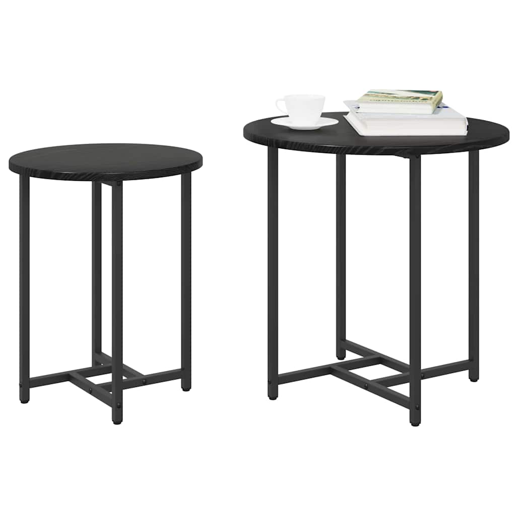 Set tavolini 2 pcs Rovere Nero