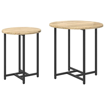 Set tavolini 2 pcs Rovere Sonoma e Nero