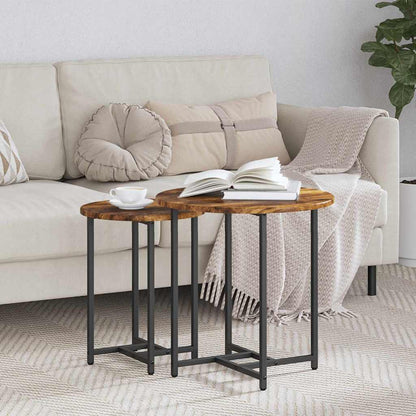 Set tavolini 2 pcs Rovere Affumicato e Nero