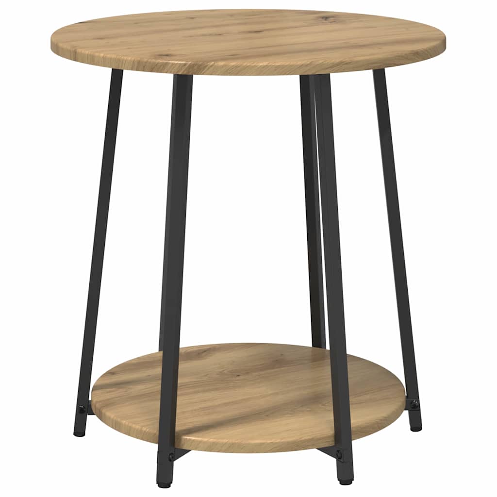 Set tavolini con lo scaffale 2 pcs Rovere Artigianale e Nero
