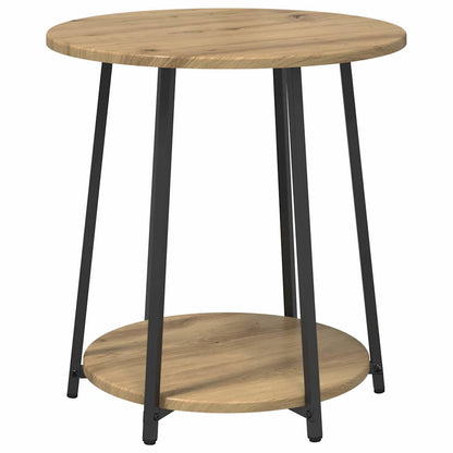 Set tavolini con lo scaffale 2 pcs Rovere Artigianale e Nero