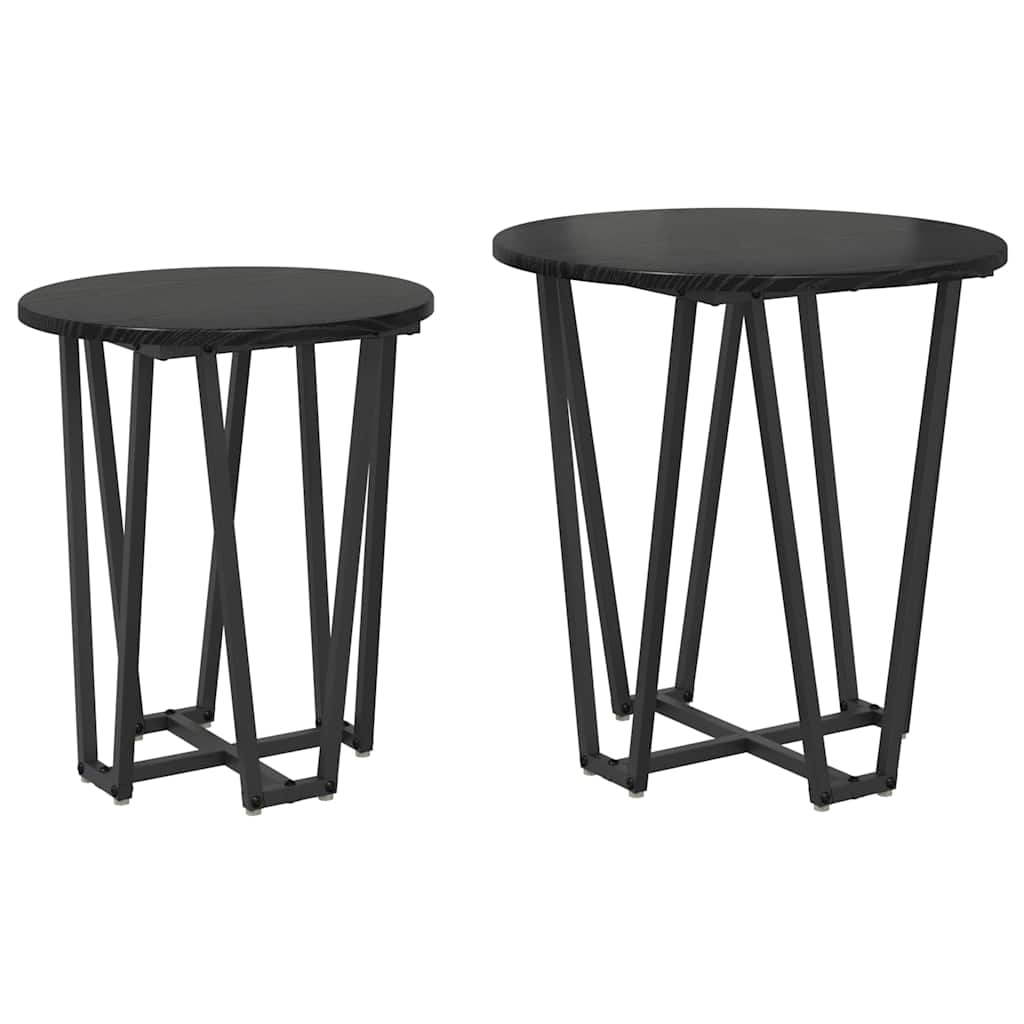 Set tavolini 2 pcs Rovere Nero