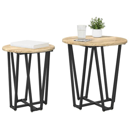 Set tavolini 2 pcs Rovere Sonoma e Nero