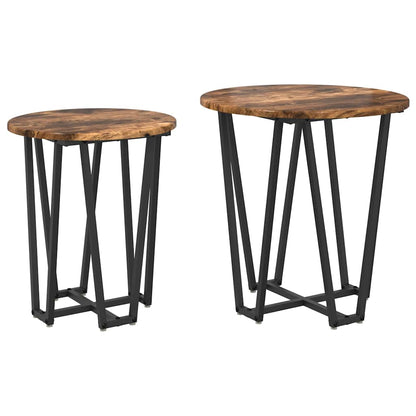 Set tavolini 2 pcs Rovere Affumicato e Nero
