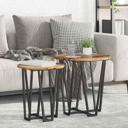 Set tavolini 2 pcs Legno Antico e Nero