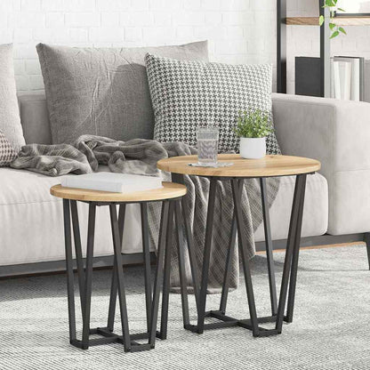 Set tavolini 2 pcs Rovere Artigianale e Nero