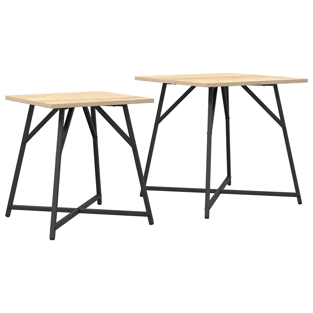 Set tavolini 2 pcs Rovere Sonoma e Nero
