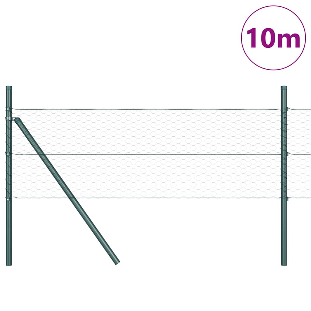 Palo della recinzione Verde 10 x 0,5 m (rete da 25 mm)