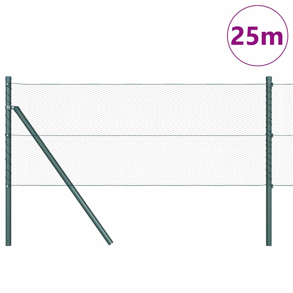 Palo della recinzione Verde 25 x 0,6 m (rete da 13 mm)