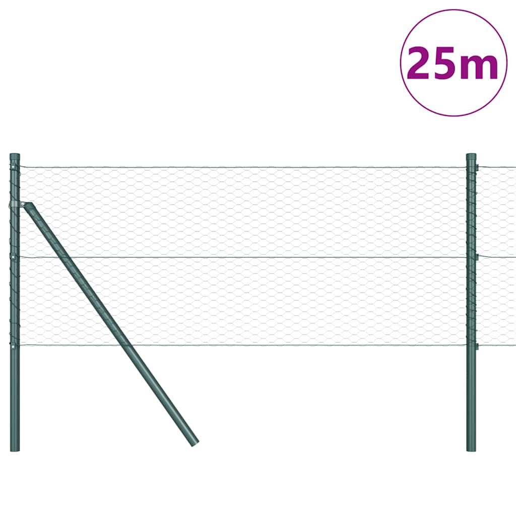 Palo della recinzione Verde 25 x 0,6 m (maglia da 25 mm)