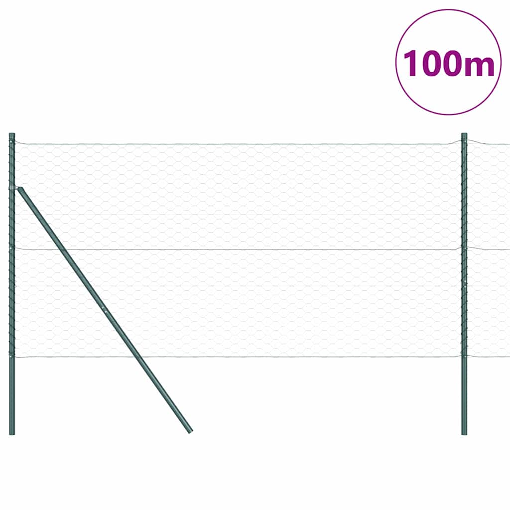 Palo della recinzione Verde 100 x 1 m (maglie da 50 mm)