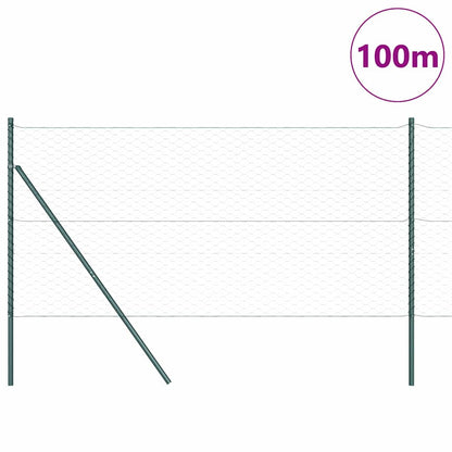 Palo della recinzione Verde 100 x 1 m (maglie da 50 mm)