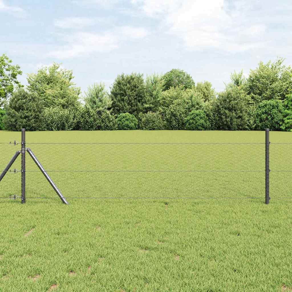 Palo della recinzione Grigio 10 x 0,4 m (rete da 25 mm)