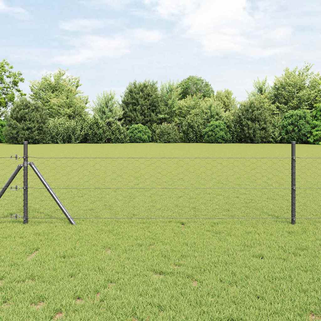 Palo della recinzione Grigio 10 x 0,4 m (rete da 50 mm)