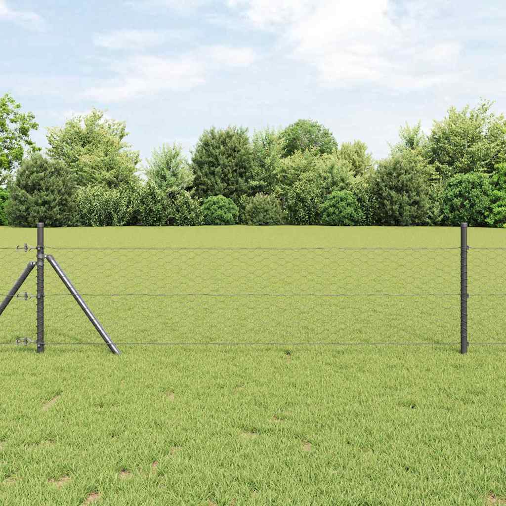 Palo della recinzione Grigio 10 x 0,5 m (rete da 36 mm)