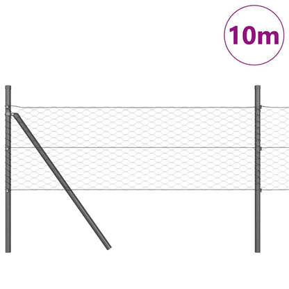 Palo della recinzione Grigio 10 x 0,5 m (rete da 36 mm)