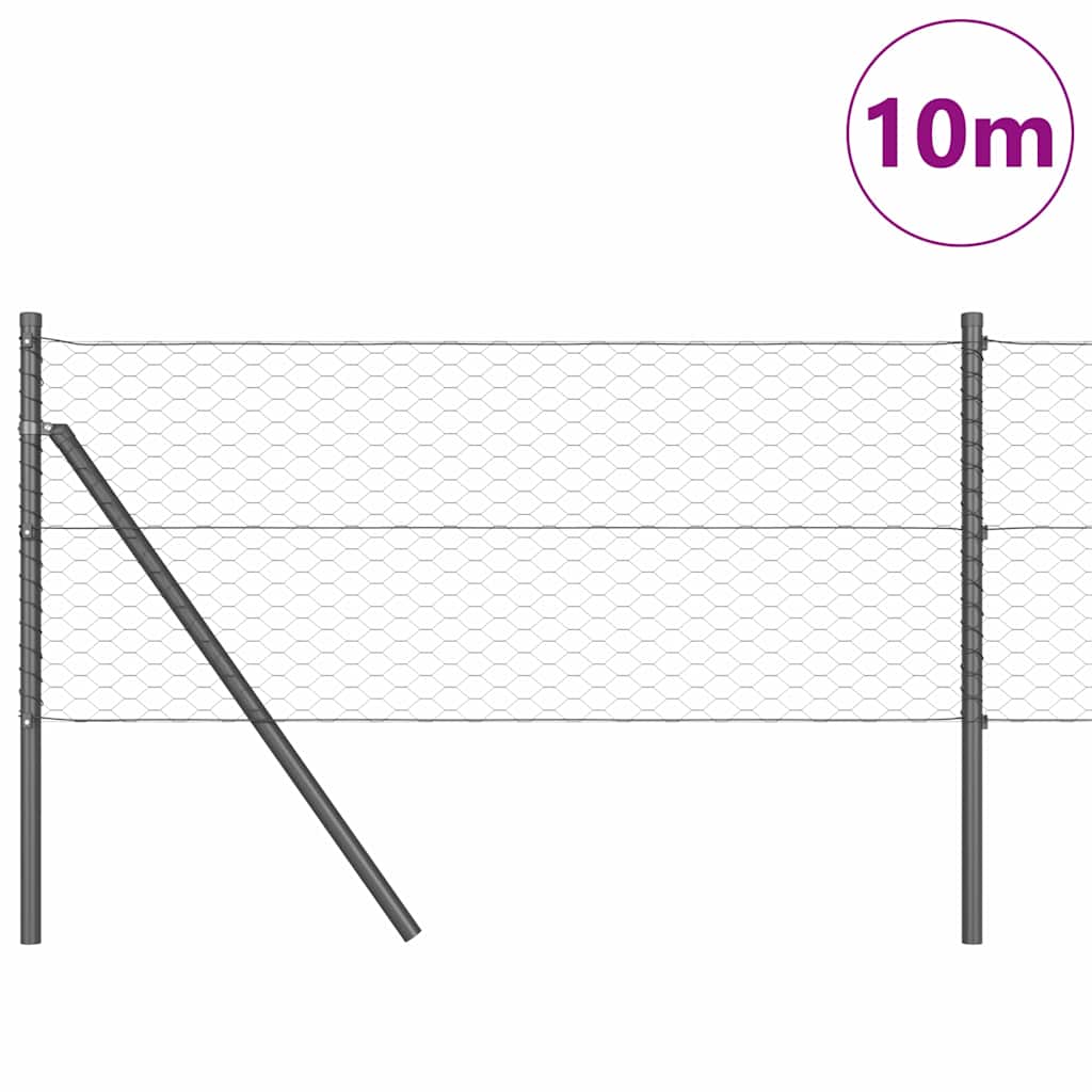 Palo della recinzione Grigio 10 x 0,6 m (rete 36 mm)