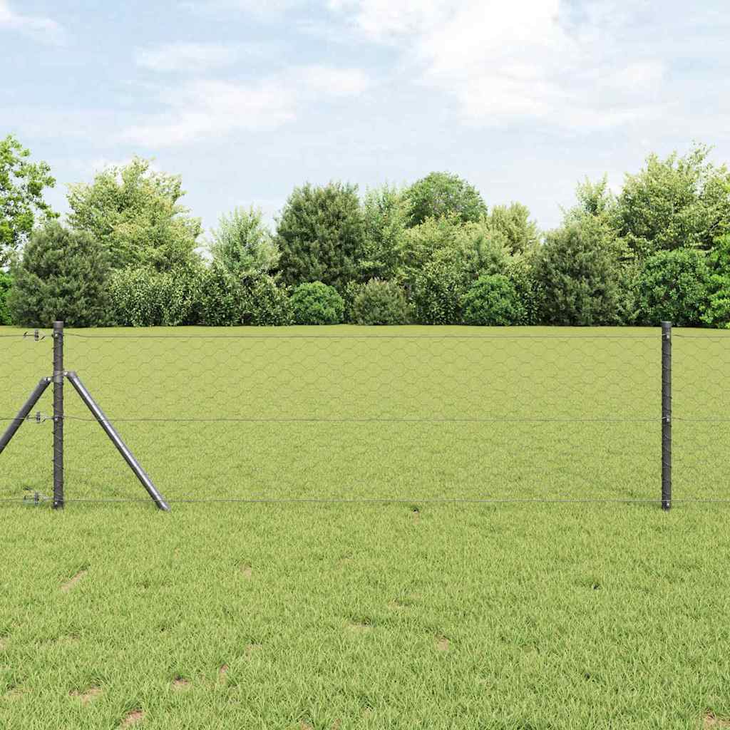 Palo della recinzione Grigio 10 x 0,6 m (maglia 50 mm)