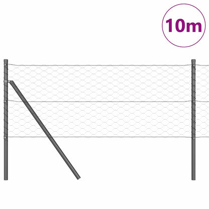 Palo della recinzione Grigio 10 x 0,6 m (maglia 50 mm)